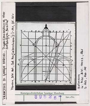 Vorschaubild Francesco di Giorgio Martini: Proportionszeichnung einer dreischiffigen Basilika 